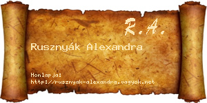 Rusznyák Alexandra névjegykártya