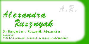 alexandra rusznyak business card
